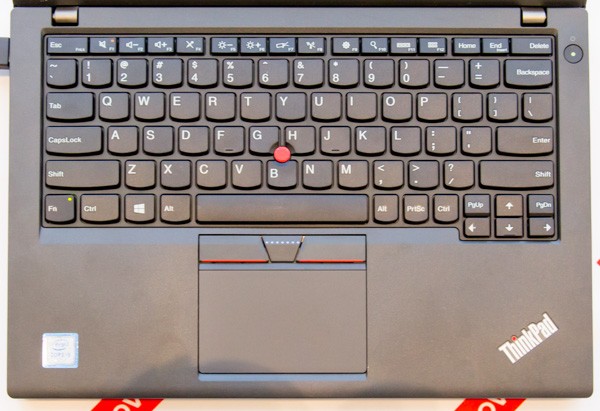 ThinkPad X260のキーボード。展示機は英字配列で、ThinkPad X250と同じでした