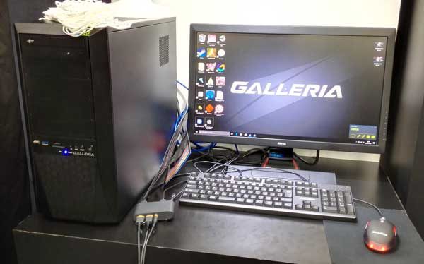 VR用PCには、GeForce GTX 1070搭載の「GALLERIA XF」が使われていました