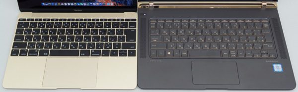MacBookとHP Spectre 13のキーボード