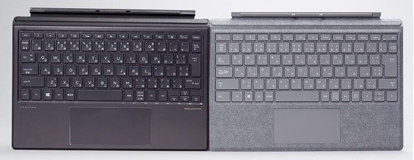 HP Spectre x2とSurface Proのキーボード