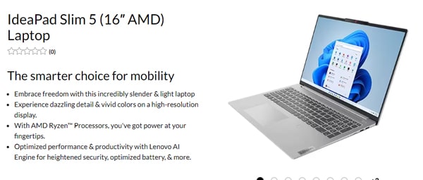 IdeaPad Slim 5 (16″ AMD) Laptop